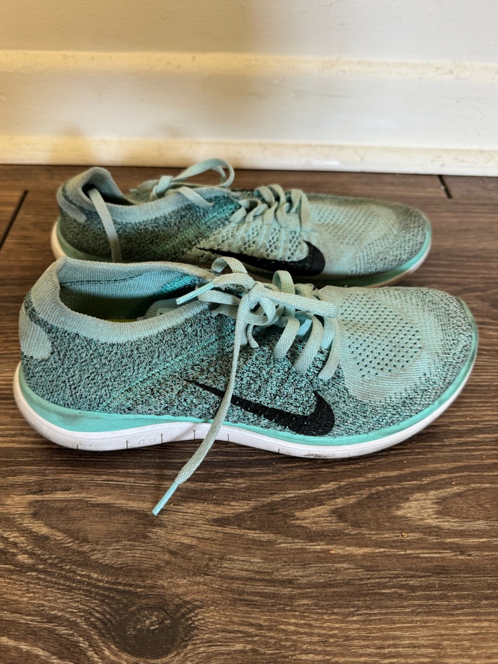 Nike Free 4.0 Flyknit Teal Running Shoes 8.5